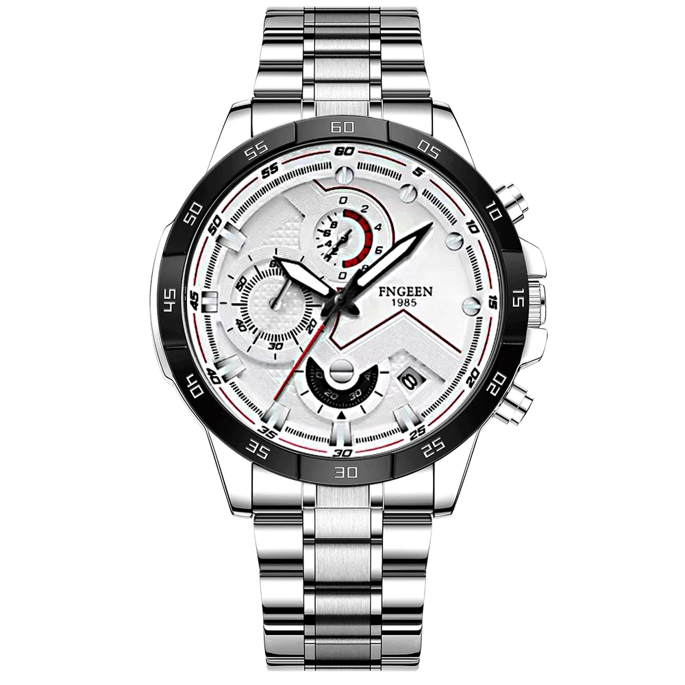 

Top Brand Luxury Men Quartz Watch Sports Men's Full Steel Watches Waterproof Chronograph Wristwatches for Men Relogio Masculino