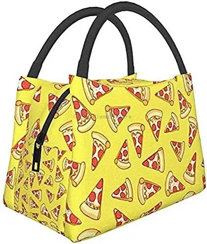 

Portable Insulation Bag Pepperoni Pizza Slice Drawing Lunch Bag Multifunctional Zipper Package For School Work Office Picnic.