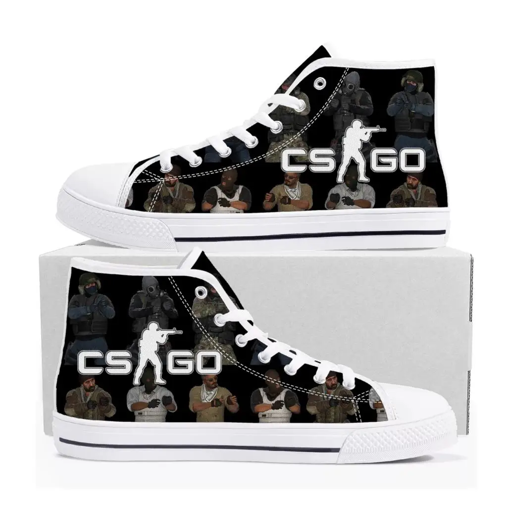 

Cartoon Game Counter Strike Global Offensive High Top Sneakers Mens Womens High Quality Canvas Shoes Casual Tailor Made Sneaker