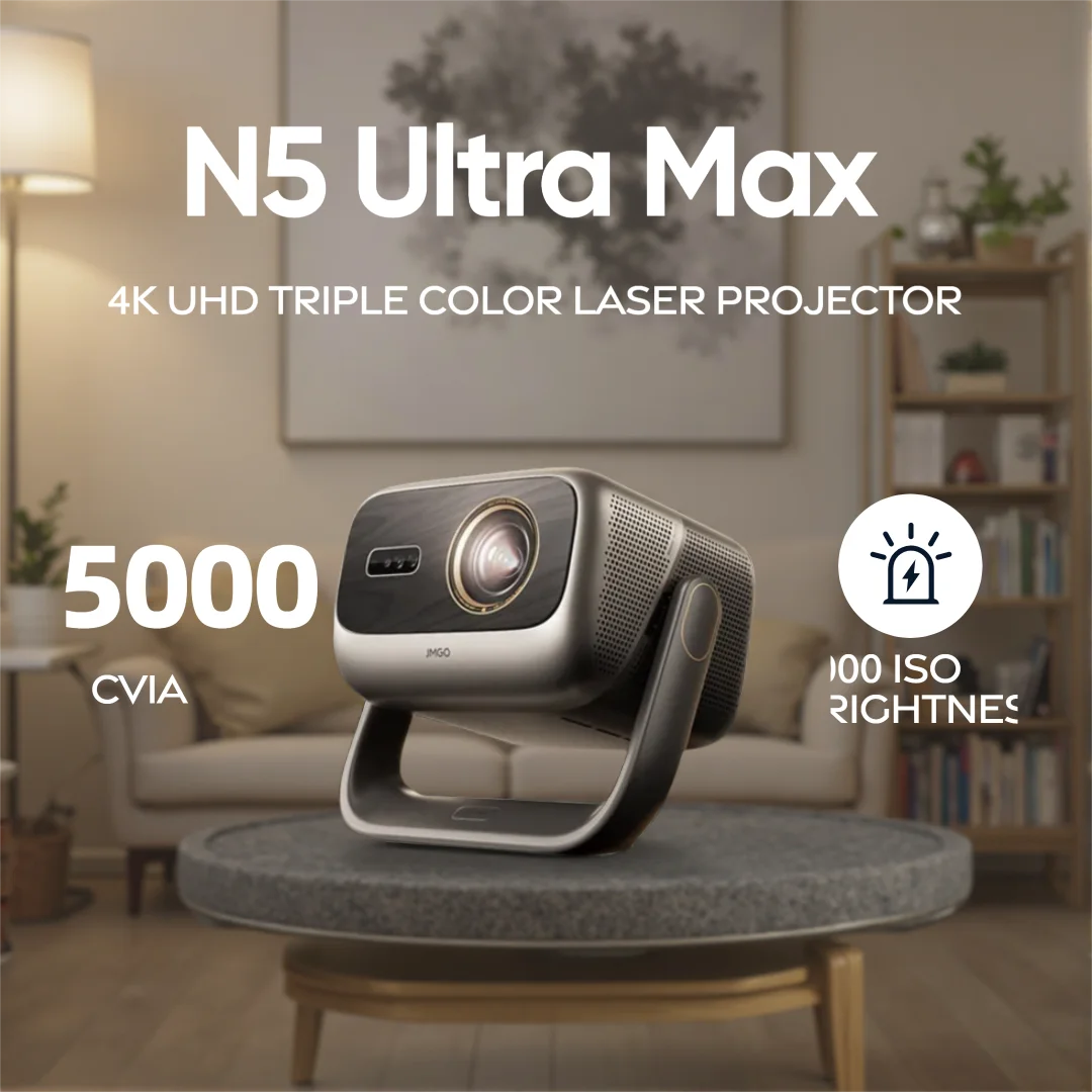 Фото Лазерный проектор JMGO N5 Ultra HD с тройным цветовым лазером, технологией защиты глаз MALC, 5200 ISO люмен, DMD 4K HDR, яркое изображение, Dolby Vision №2