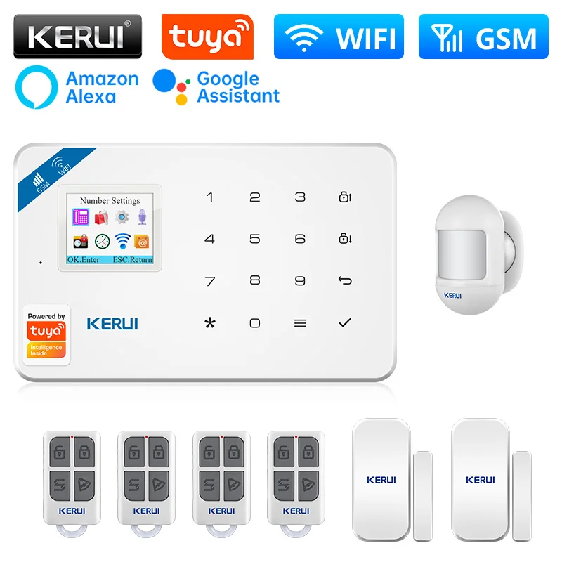 KERUI W181 Alarm System Mobile APP Receiving GSM WIFI Connection Color Security Home Alarm Screen Wireless Motion Sensor