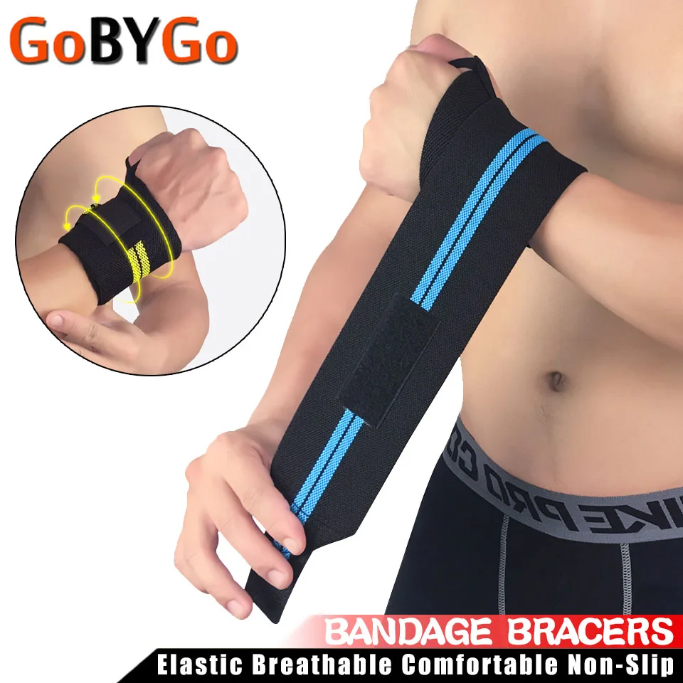 

1Pc Weightlifting Bandage Bracers Elastic Breathable Gym Fitness Powerlifting Wrist Support Non-Slip Comfortable Wristband