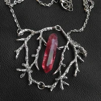 new products hot selling fashion trend jewelry retro dead branches natural crystal electroplating colorful pendant necklace