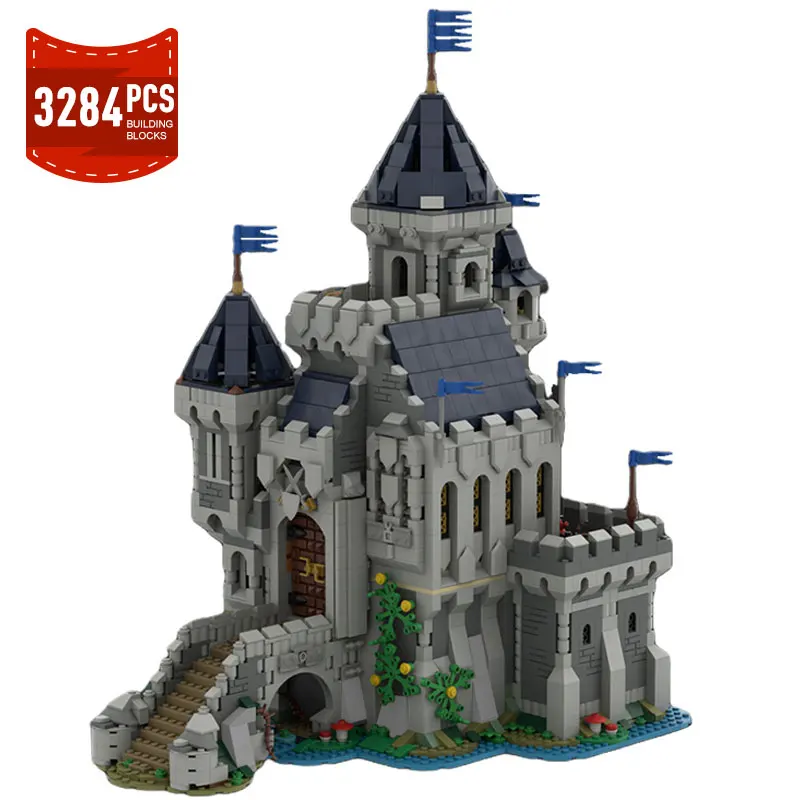 

Moc Medieval Architecture Black Falconed Knight Castle Building Blocks 31120 Castle Construction House Model Children Toys Gift
