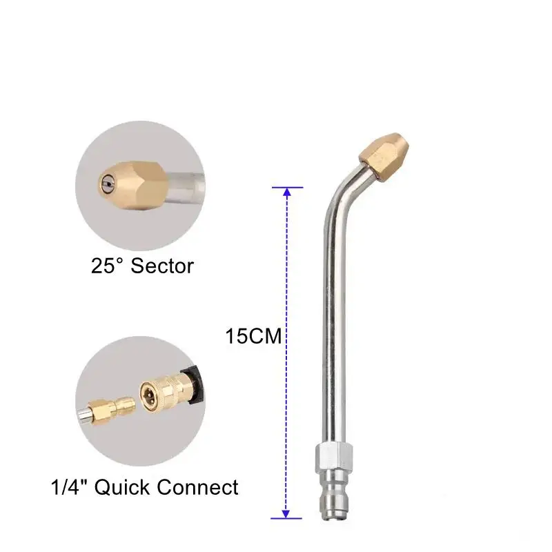 

Насадка Для Водоструйного Пистолета Высокого Давления 30 ° /90 ° U-образный Удлиненный Распылитель С Быстрым Подключением 1/4...