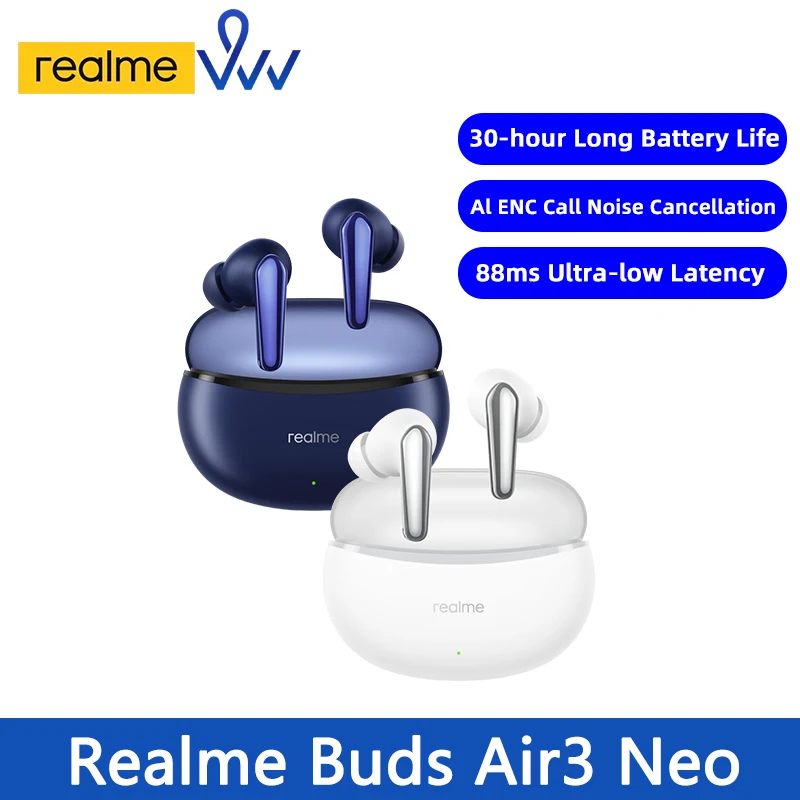 

Наушники Realme Buds Air 3 Neo, TWS, 30 часов работы от батареи