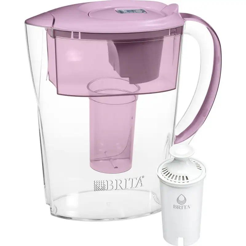 

6 Cup Space Saver Water Filter Pitcher with 1 Standard Filter, Space Saver, Lilac