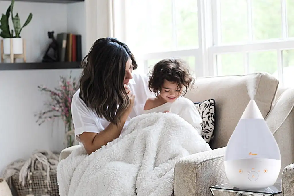 

Fill Drop 1 Gallon Ultrasonic Cool Mist Humidifier with Sound Machine and Optional Nightlight - White