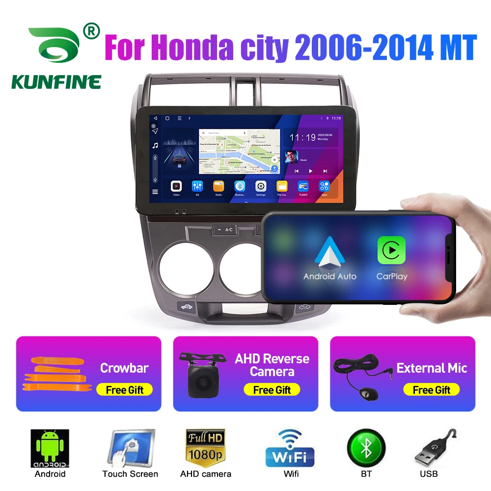 

10.33 Inch Car Radio For Honda city 2006-2014 MT 2Din Android Octa Core Car Stereo DVD GPS Navigation Player QLED Screen Carplay