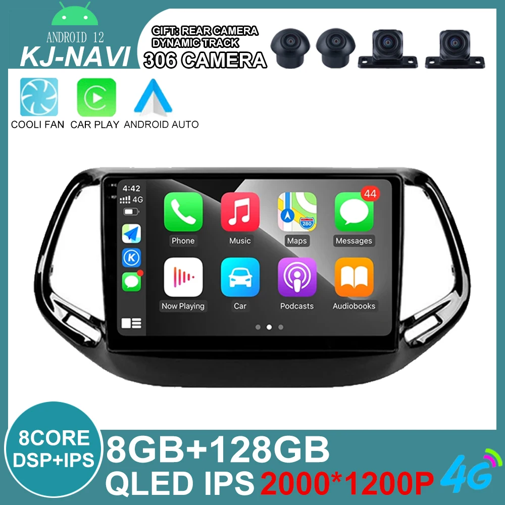 

Android 12 Car parts For Jeep Guider 2017-2020 Car Radio GPS Navigation Multimedia Player Autoradio Audio Auto No 2Din 2 Din DVD