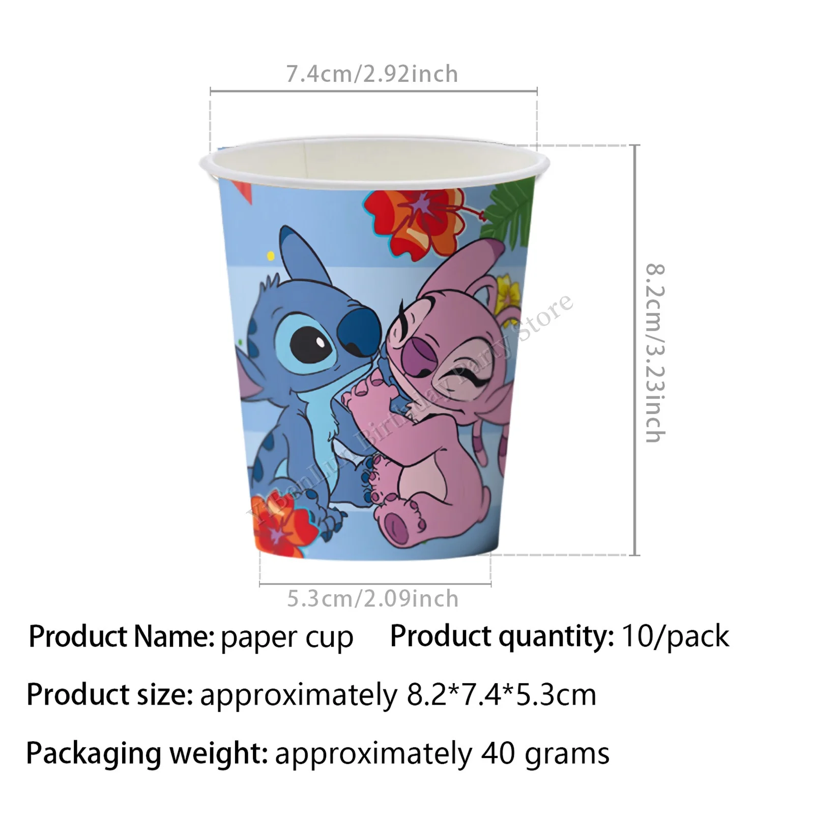 

Чашки для вечеринки Disney Lilo Stitch, декор для дня рождения, одноразовая посуда, бумажные стаканчики с ангелом, детский душ, детские товары для вечеринок для девочек