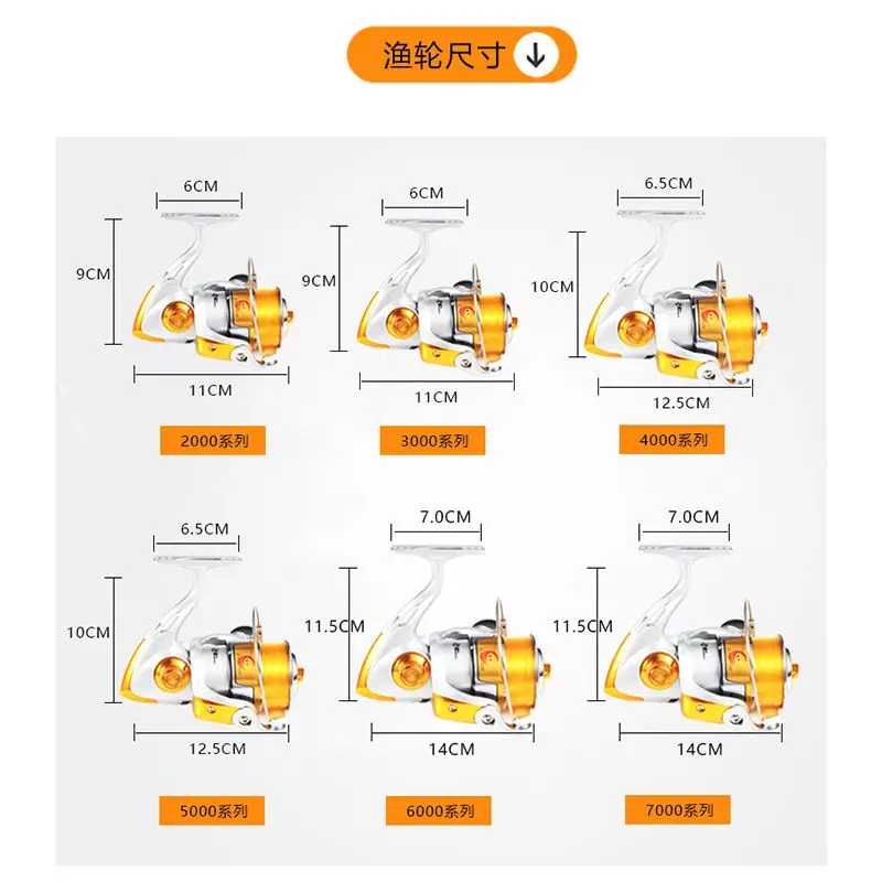 

Factory Direct Wholesale Plating Line Cups Fishing Wheel Spinning Wheel Fishing Reel with Cable!