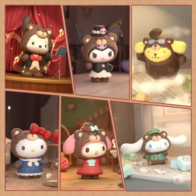 Фото Новая серия Blokees Blind Box Sanrio Dodo: Ретро-медвежонок встречает собаку с большими ушами. Загадочная коробка. Милая подвеска для телефона. Подарки для девочек. №4