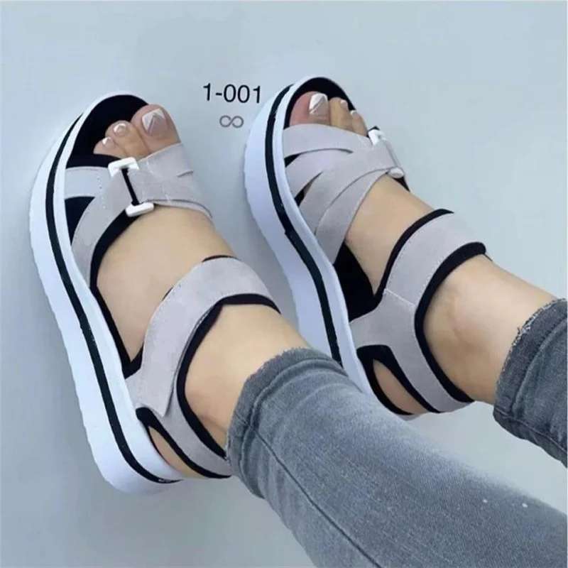 New oversized lady sandals with thick soles Fish mouth style casual sandals