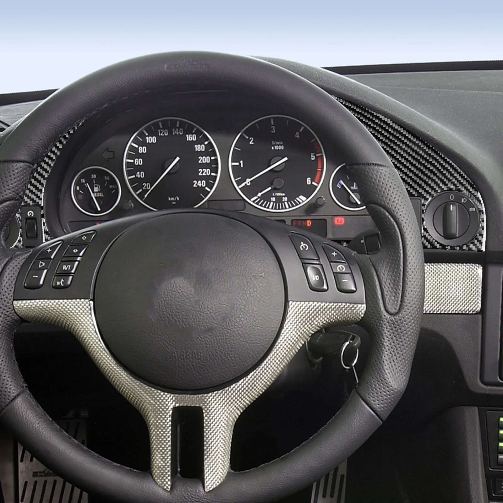 For BMW 5 Series M5 E39 1998-2003 Carbon Fiber Instrument speedometer Panel Cover Car inside Accessories Decorative Stickers