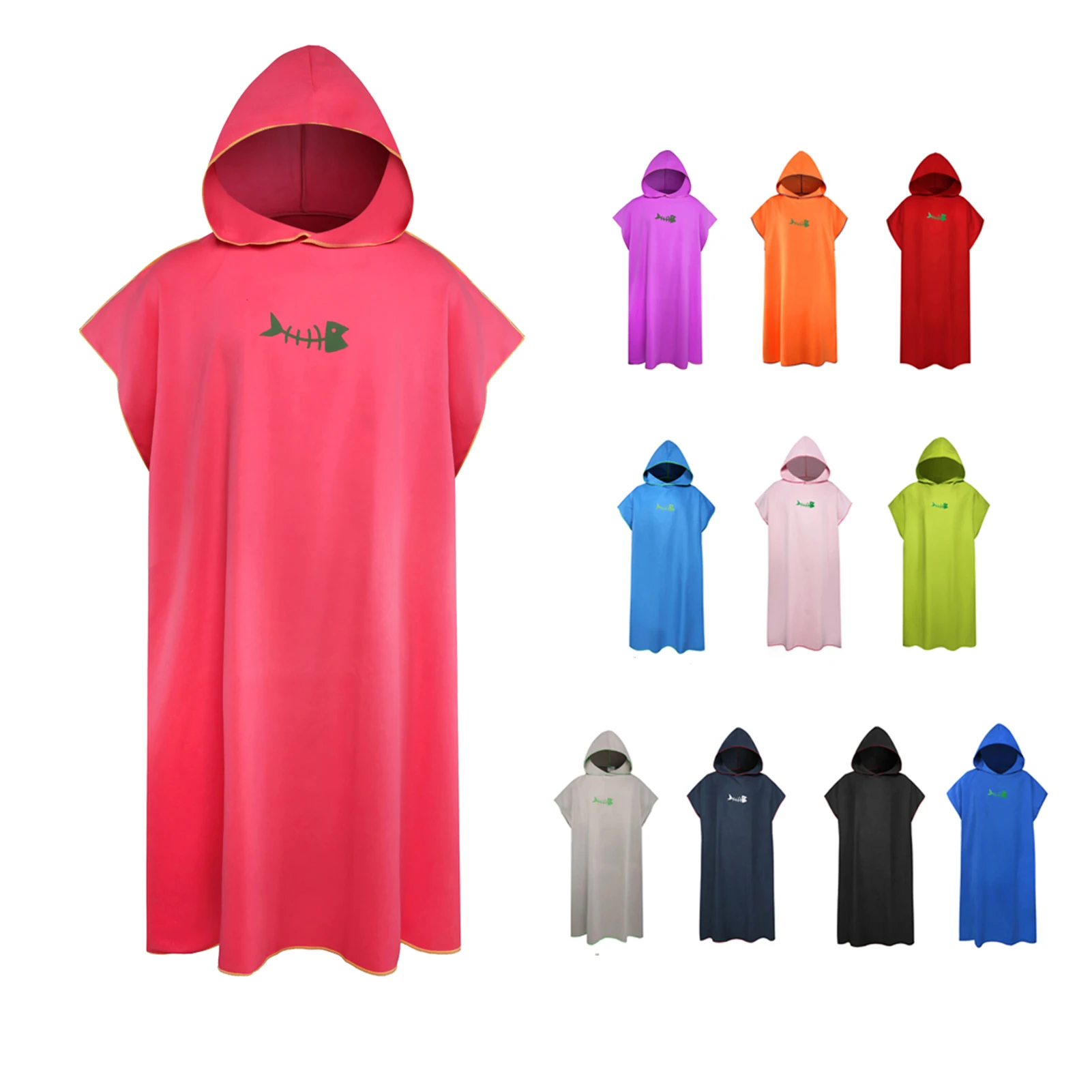 

Surf Poncho Hooded Microfiber Towel Changing Robe Bathrobe Cloak Quick Dry Towel Water Sports Water Absorbent Beach Bath Towels