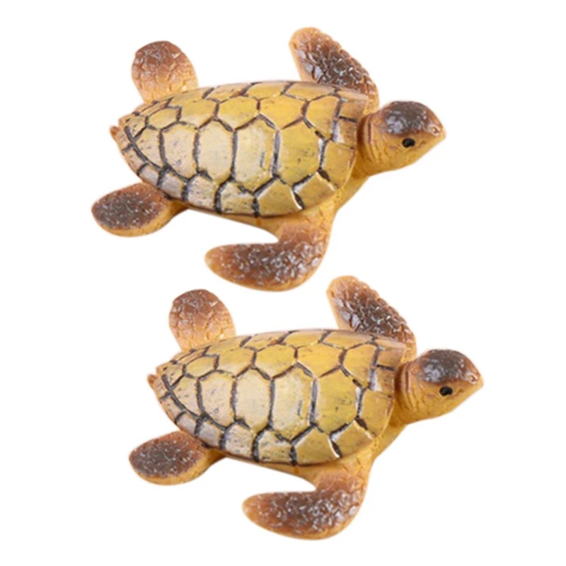 

2X Mini Sea Turtle Model Resin Figurines Fairy Garden Miniatures Fish Tank Accessories DIY Landscape Decoration