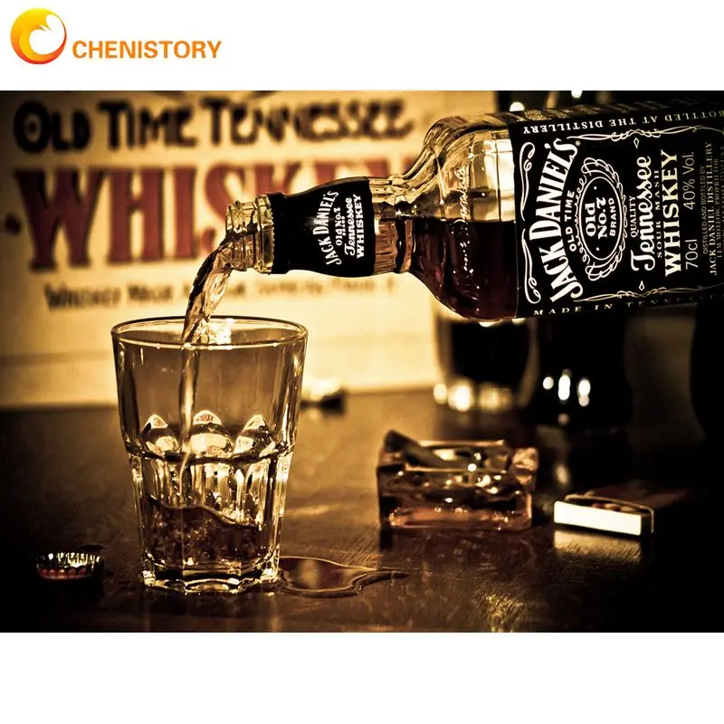 

CHENISTORY Diamond Painting Whisky Cross Stitch Full Square Rhinestone Embroidery Wine Glass 5d Diy Mosaic Decoration Home