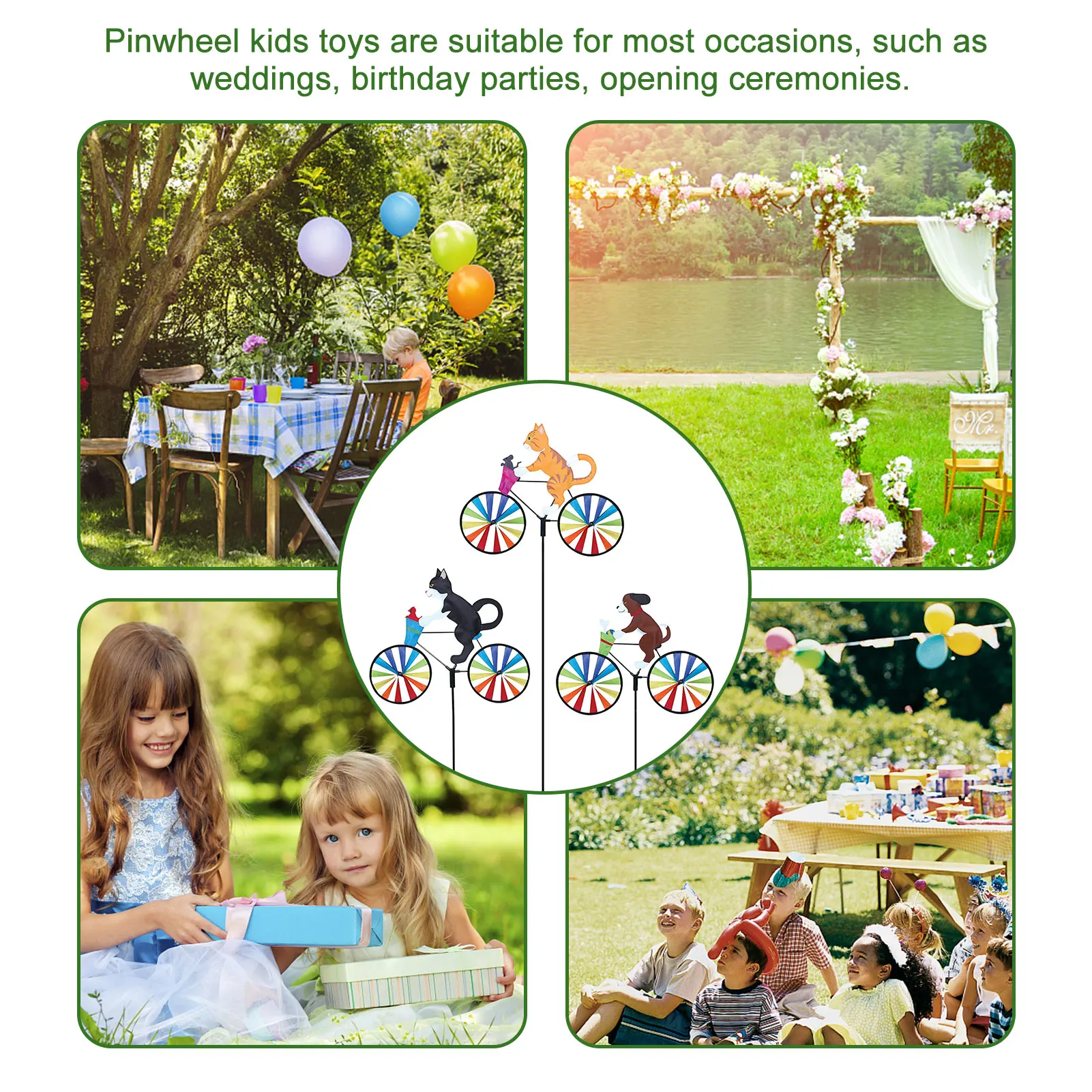 

3 шт. садовая ветряная мельница Whirlygigs ветряные Спиннеры велосипед животные пинколеса декоративные игрушки Детская Вечеринка Сувениры игру...