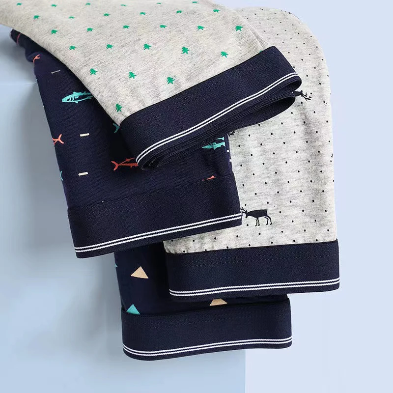 4pcs/lot 95% Cotton Underpants Men Underwear Boxer Shorts Panties Solid Shorts Brand Breathable Mid Waist Shorts Men L-5XL