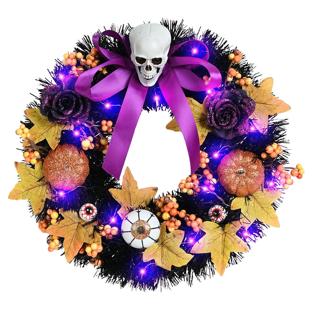 

Wreath Halloween Wreath Win-dows Diameter 38 Cm Exquisite And Durable. Home Lighted Porches Halloween Decorations