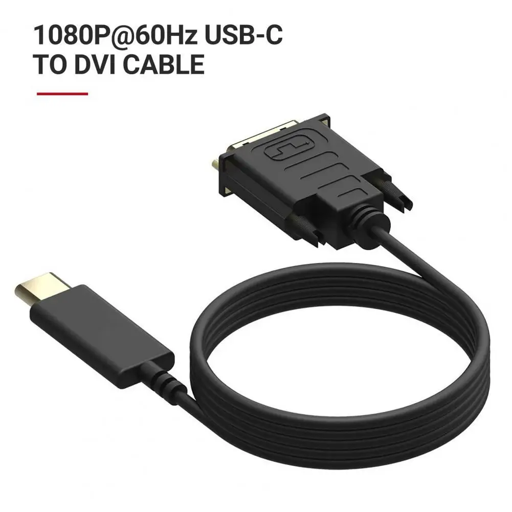 

Lightweight Practical Type-C to DVI Computer Monitor Cable Converter 1.8m DVI Adapter Cable Non-slip