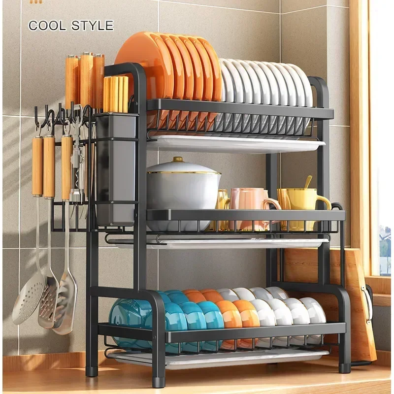 Кухонная полка для специй большой емкости многофункциональная сушилка посуды