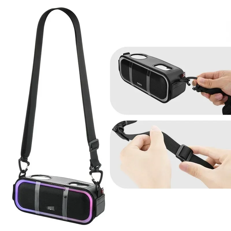 Прочный чехол из искусственной кожи со съемным нейлоновым ремешком для динамика