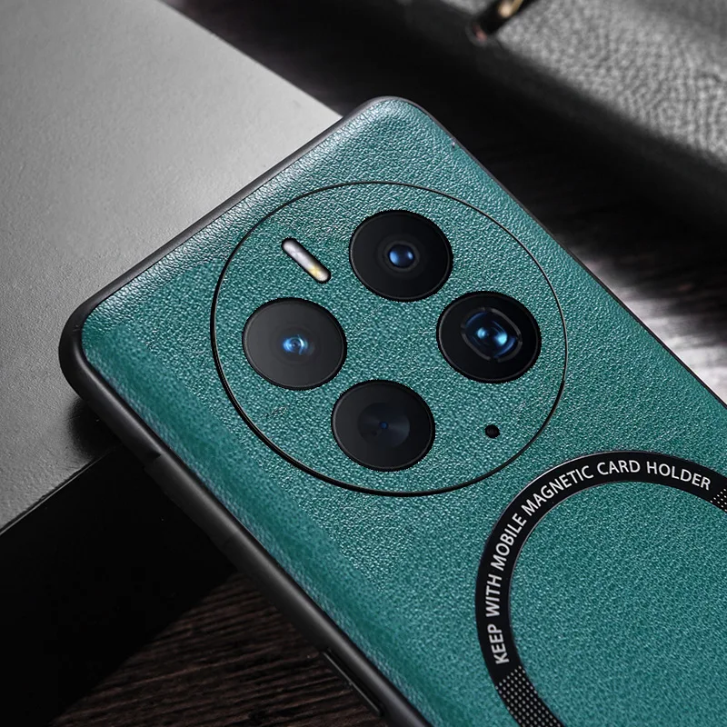 Роскошный чехол из искусственной кожи с беспроводной зарядкой для Magsafe магнитный