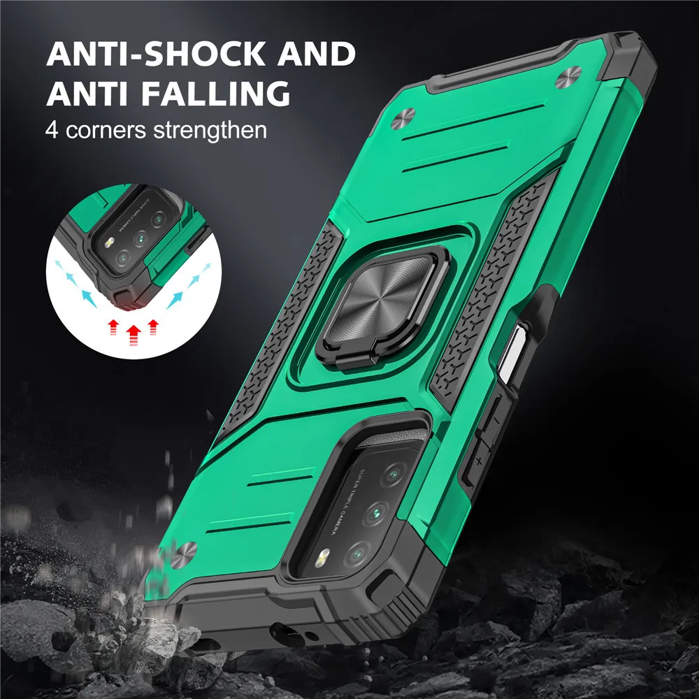 

For Redmi 9T Case for Xiaomi Redmi 9T Case Cover Shockproof Armor Drop Protective Defender Magnetic Car Holder Case Redmi 9T 9 T