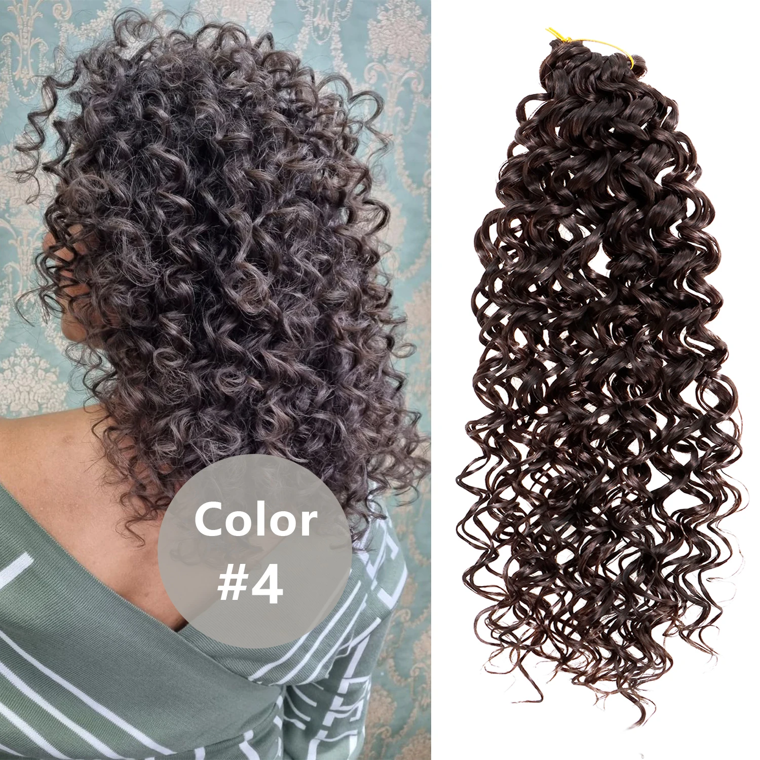 

YxCheris Synthetic GoGo Afro Curl 10 14 18 Inch Crochet Hair Extension for Women Curly Braids Ombre Black Gold Brown Burgundy