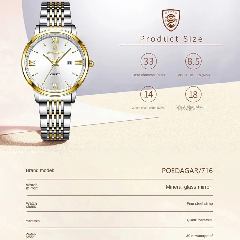 Women Watches Luxury Stainless Steel Watch for Women Fashion Casual Women's Bracelet Watches Waterproof Ladies Wristwatches