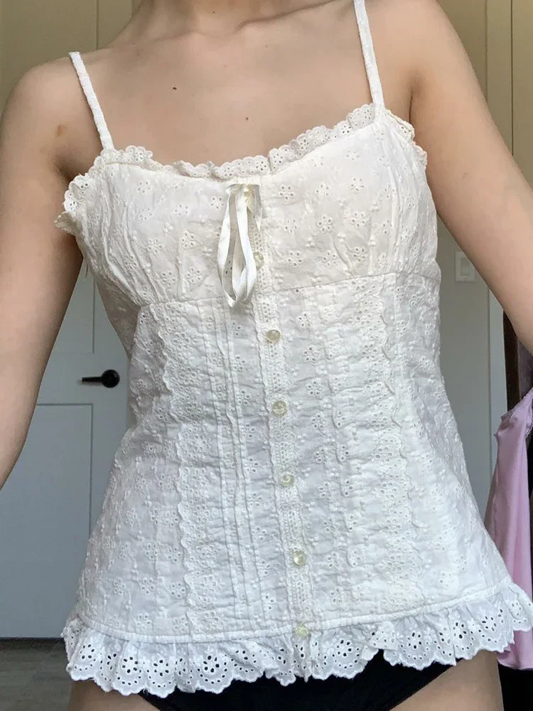 

Kalevest Y2K Corset Tops Trashy Women Tops Off Shoulder White Sexy Camis Gyaru Lace Top Exposure Simple Clothe Accessories Camis