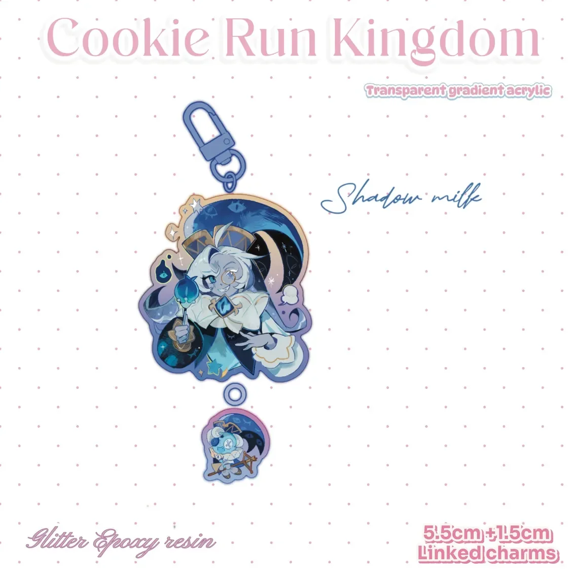 Фото Ключница Cookie Run Kingdom с персонажем Shadow Milk, неофициальная, коллекционная, для фанатов аниме-игр. №2