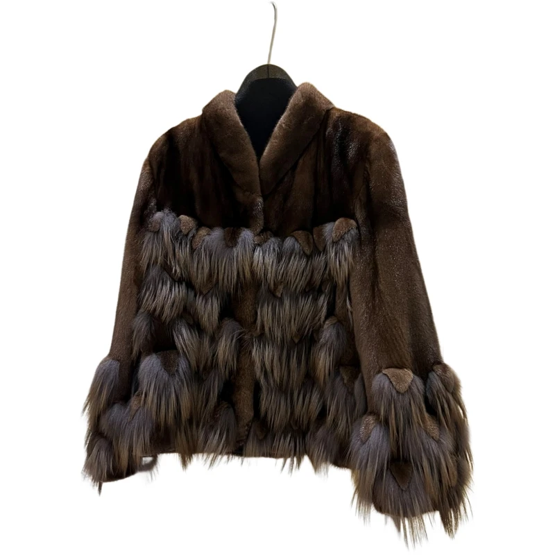 Новинка 2024 фиолетовый стандартный норковый мех для женщин полное норковое