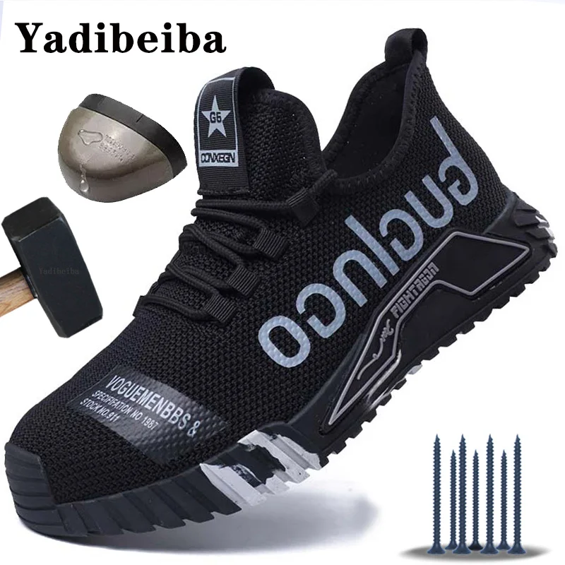 

Breathable Construction Shoes Men Women Work Safety Shoes Anti-Smash Steel Toe Safety Work Boots Lightweight Work Sneakers