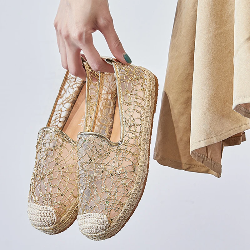 

women Ballet flats shoes 2022 casual shoes fashion Loafers Slip on flats Summer Mesh Ladies shoes Boat shoes