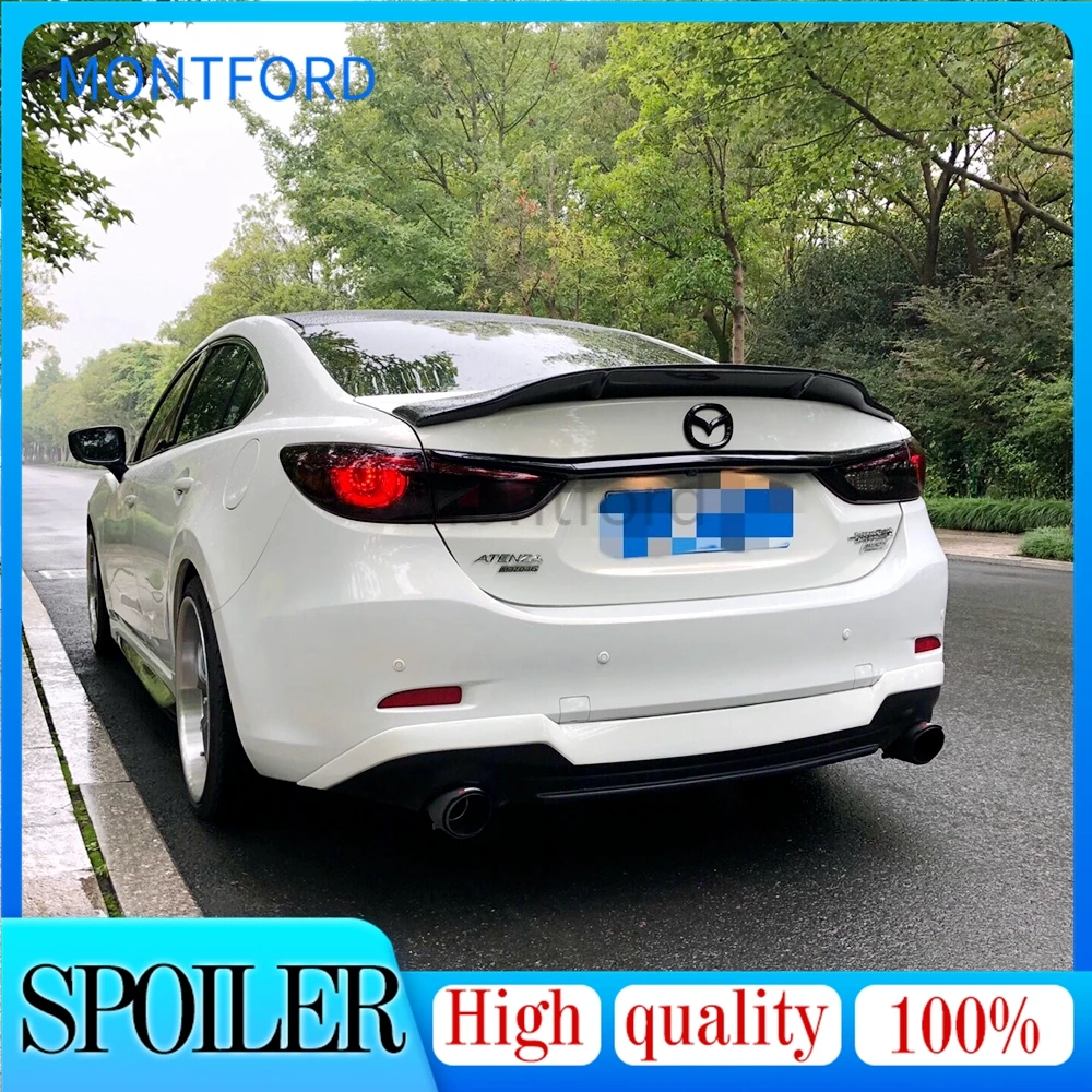 

Car Styling High Quality FRP Carbon Fiber Unpainted Color R Style Rear Spoiler Trunk Lip Wing For Mazda 6 Atenza 2014-2016