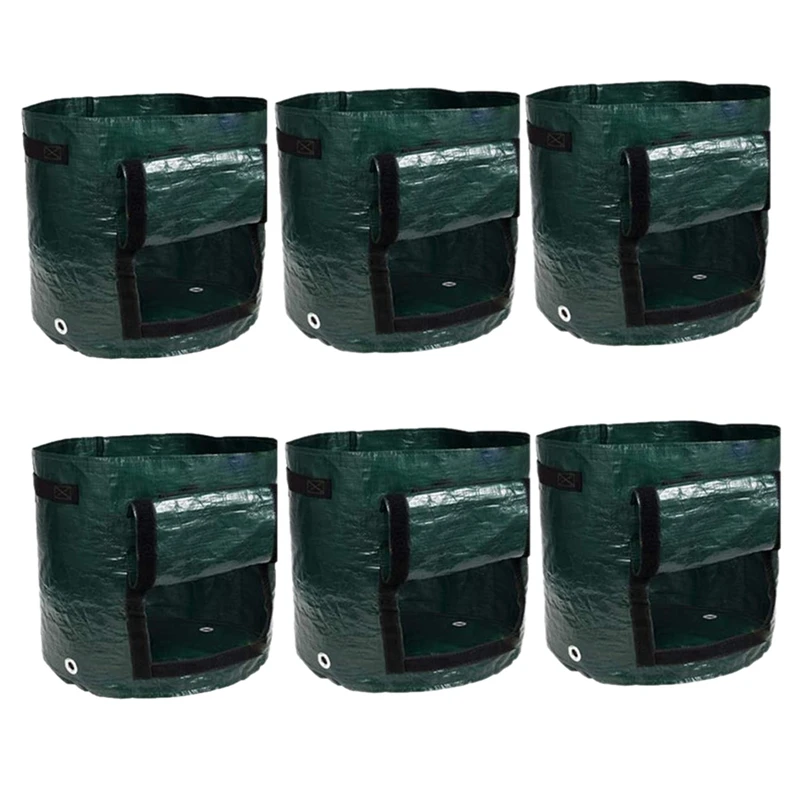 

6PCS Potato Grow Bags, 7 Gallons Garden Vegetable Planter With Handles Access Flap For Vegetables,Tomato,Carrot