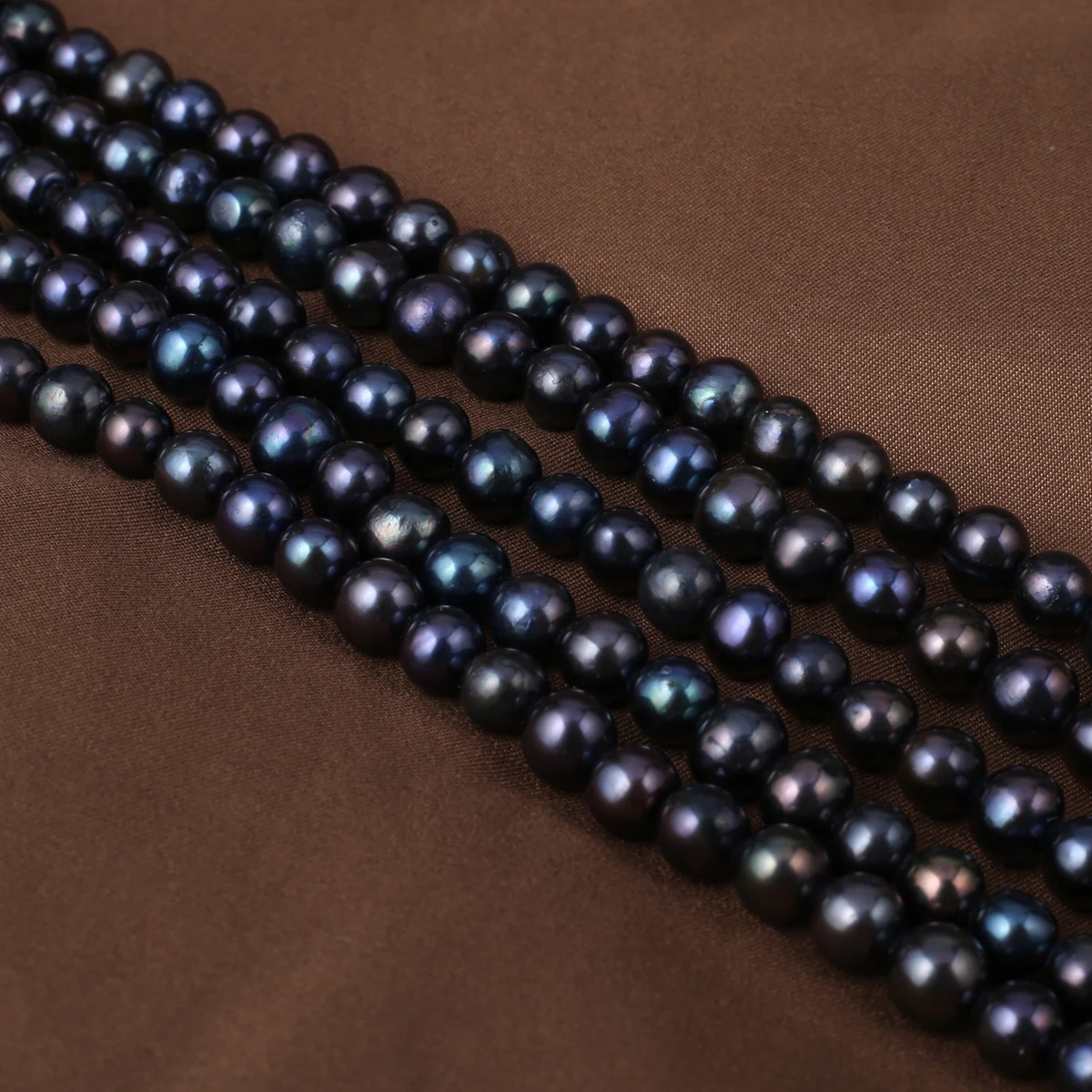 Бусины из натурального черного жемчуга круглой формы 7-8 мм ...