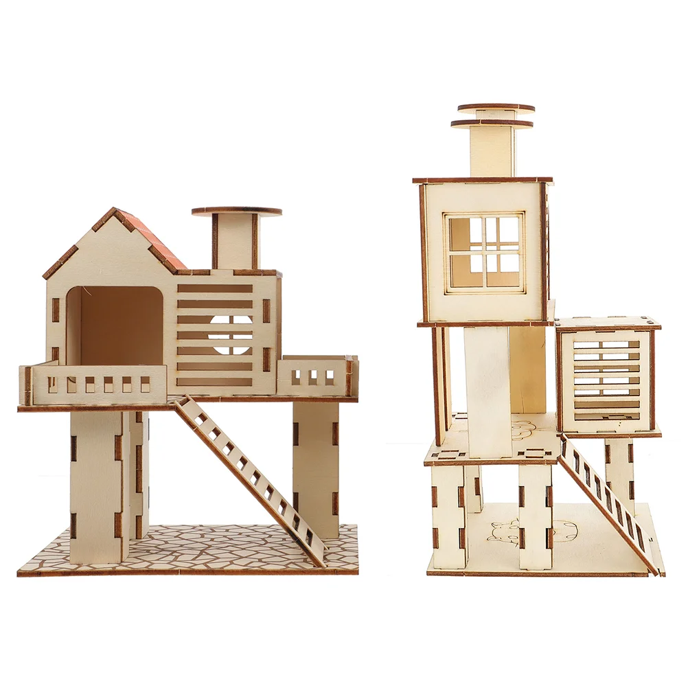 

2pcs Habitat Houses Natural Hamster Hamster Hamster Exercising for Home Shop Hamster