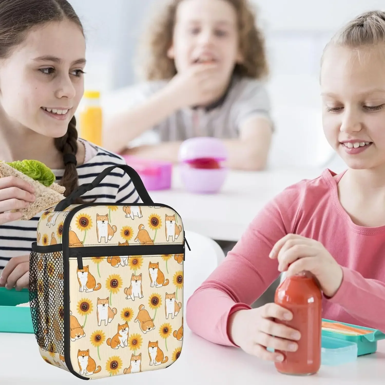 Ланч-бокс Delerain с мультяшной собакой и подсолнухом изолированные сумки для обеда