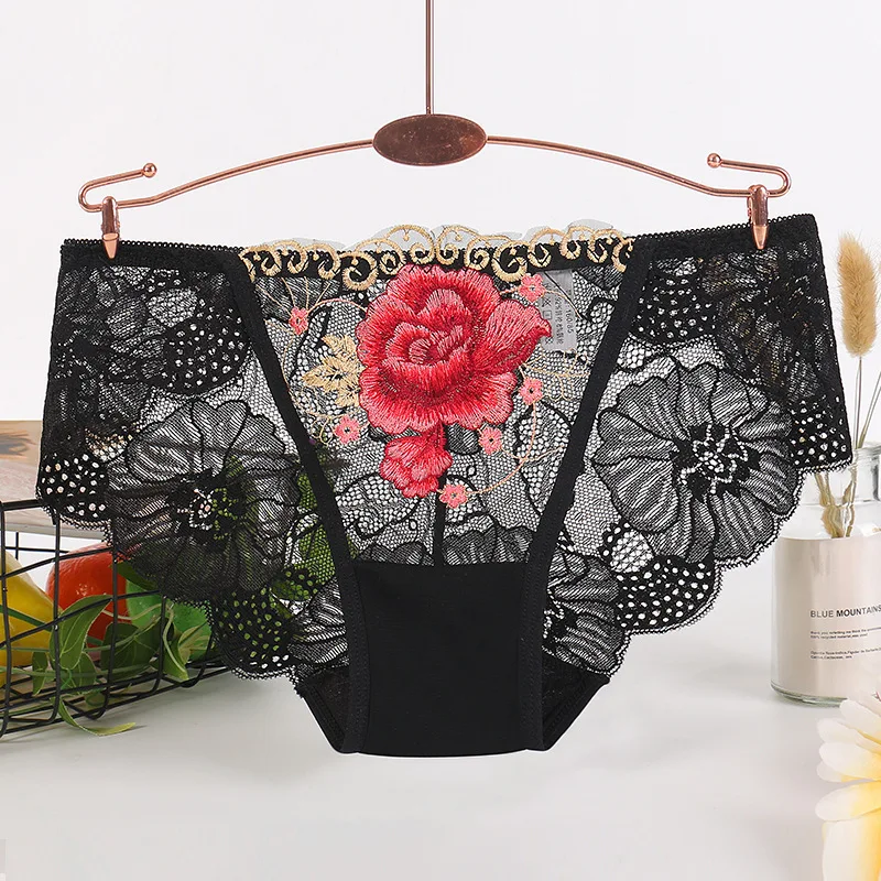 

Embroidery Sexy Panties Women 1-4Pcs/Set Female Lingerie Lace Flower Underwear Women Hollow Panties Comfort Briefs Soft Lingerie