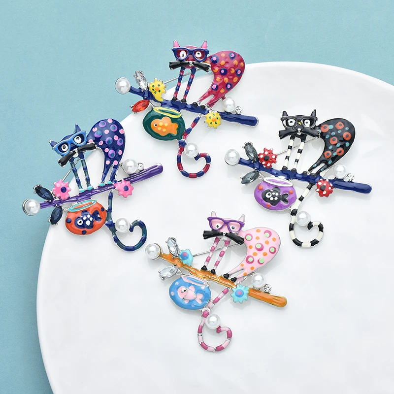 Мужская/Женская эмалированная брошь Wuli &amp baby повседневная в виде разноцветной