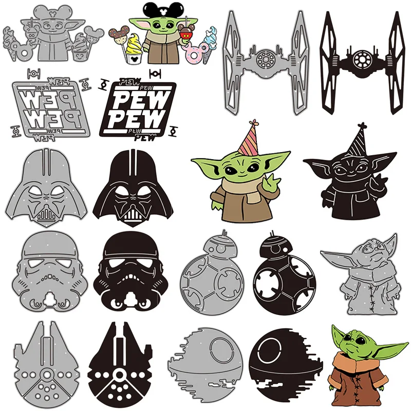 

Disney Star Wars Metal Cutting Dies Darth Vader Baby Yoda Diecut For DIY Scrapbook Paper Cards Decorative Crafts New 2022 Dies