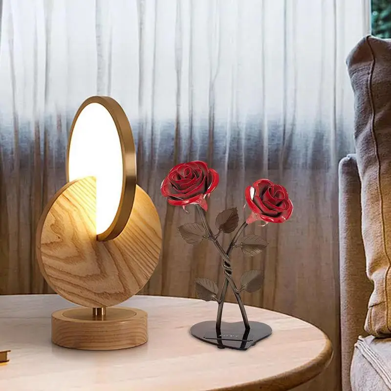 Фигурка красной розы универсальная блестящая имитация модель сада спальни