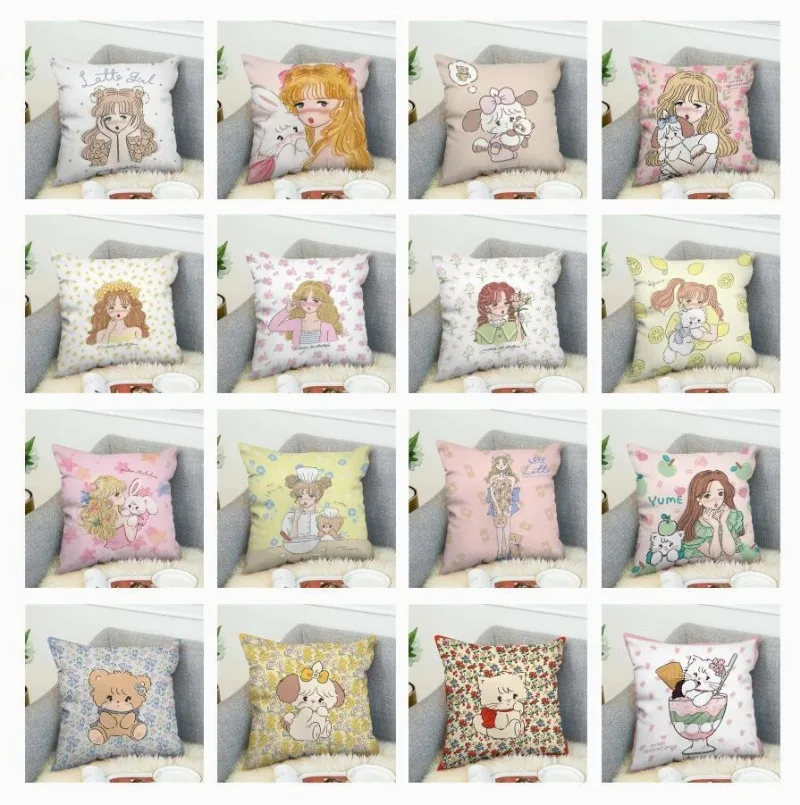 Аниме мультфильм Mikko Illustrations диван Чехол для подушки с принтом