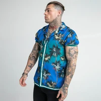 2022 summer new mens digital print plant casual mens shirts fashion hawaii beach party short sleeve shirts casual tops