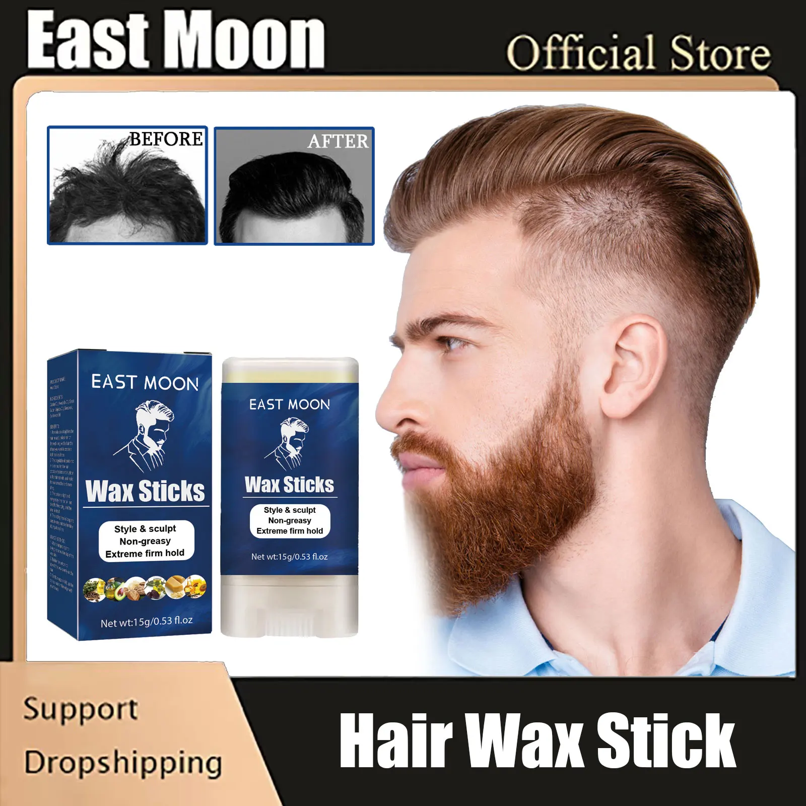 

Hair Wax Pomade Broken Frizz Fixed Fluffy Edge Control High Strong Hold Low Shine Hair Styling Not Greasy Long-Lasting Hair Gel