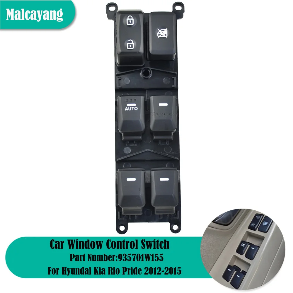 

For Hyundai Kia Rio Pride 2012-2015 Car Electric Power Window Switch Front Left 3570-1W155 935701W155 93570-1W150 935701W150